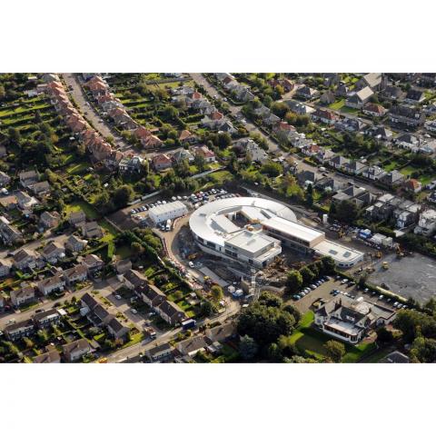 Aerial view of the New Juniper Green Primary School