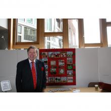 Cameron Buchanan MSP with quilt