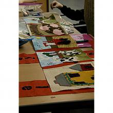 Sewing the quilt together 