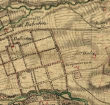 Map of the  area from WIlliam Roy's Military Survey c1749